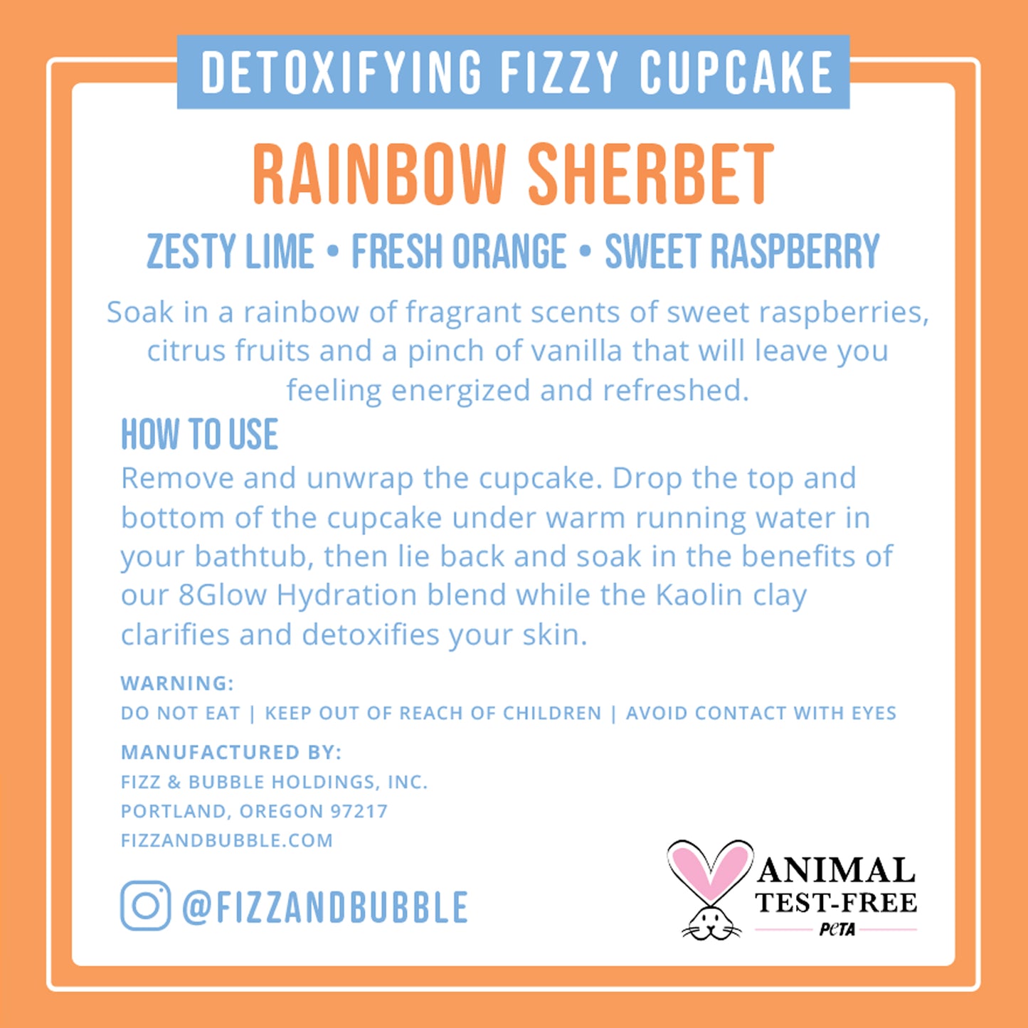 Rainbow Sherbet Bubble Bath Cupcake