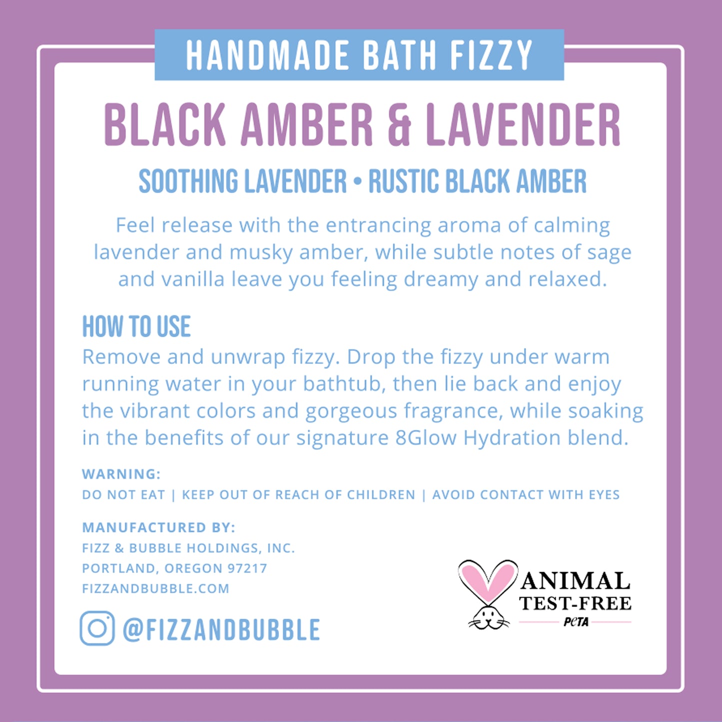Black Amber & Lavender Bath Bomb