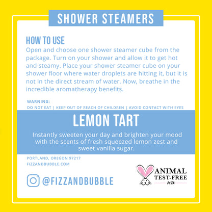 Lemon Tart Shower Steamers (8-pack)
