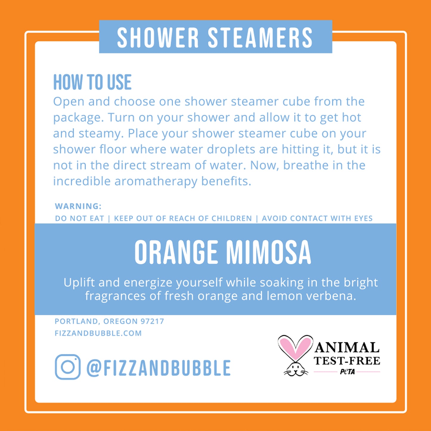 Orange Mimosa Shower Steamers (8-pack)