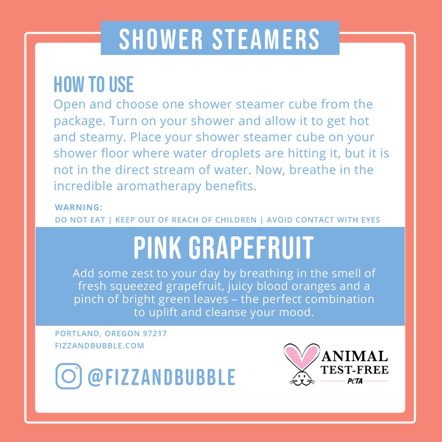 Pink Grapefruit Shower Steamers (8-pack)